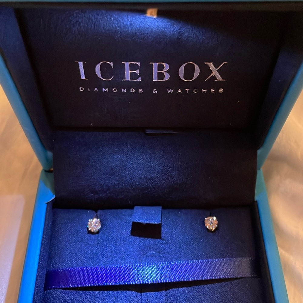Ice box diamond earring studs